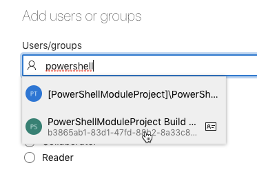 Searching for the PowerShell contributor